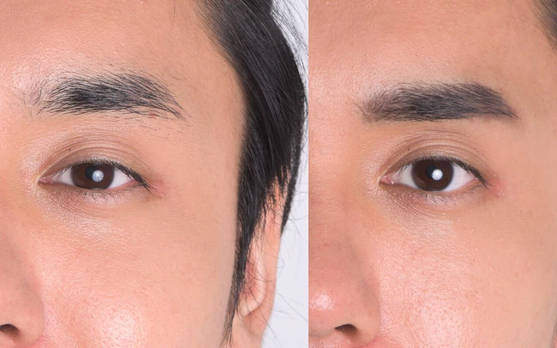 The professional procedure for feng shui-inspired brows for men (Face shaping) (Source: Internet)